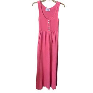 Vintage 70’s Hubba Hubba peachy pink knit tank maxi